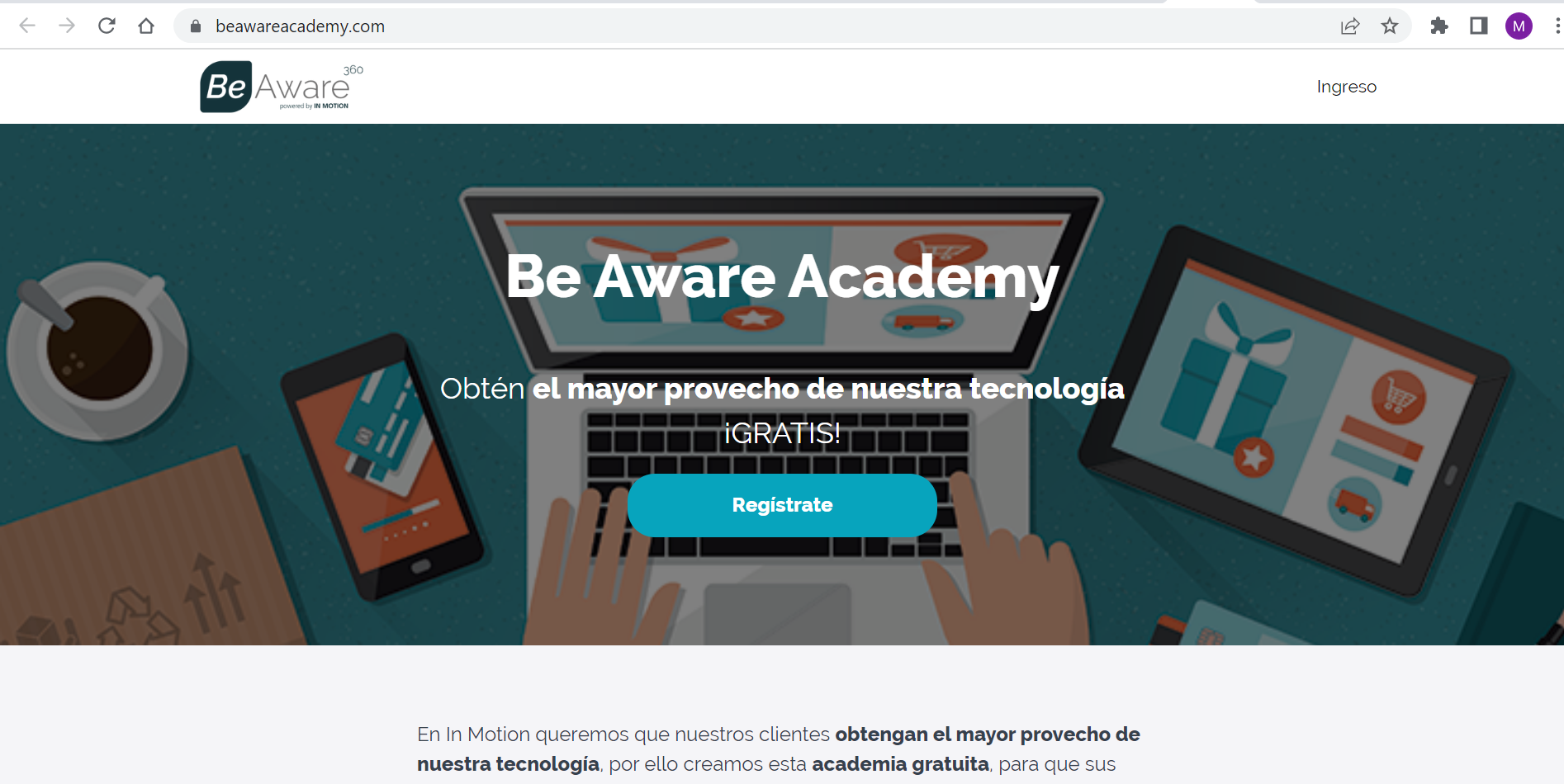 screenshot of Be Aware Desktop
